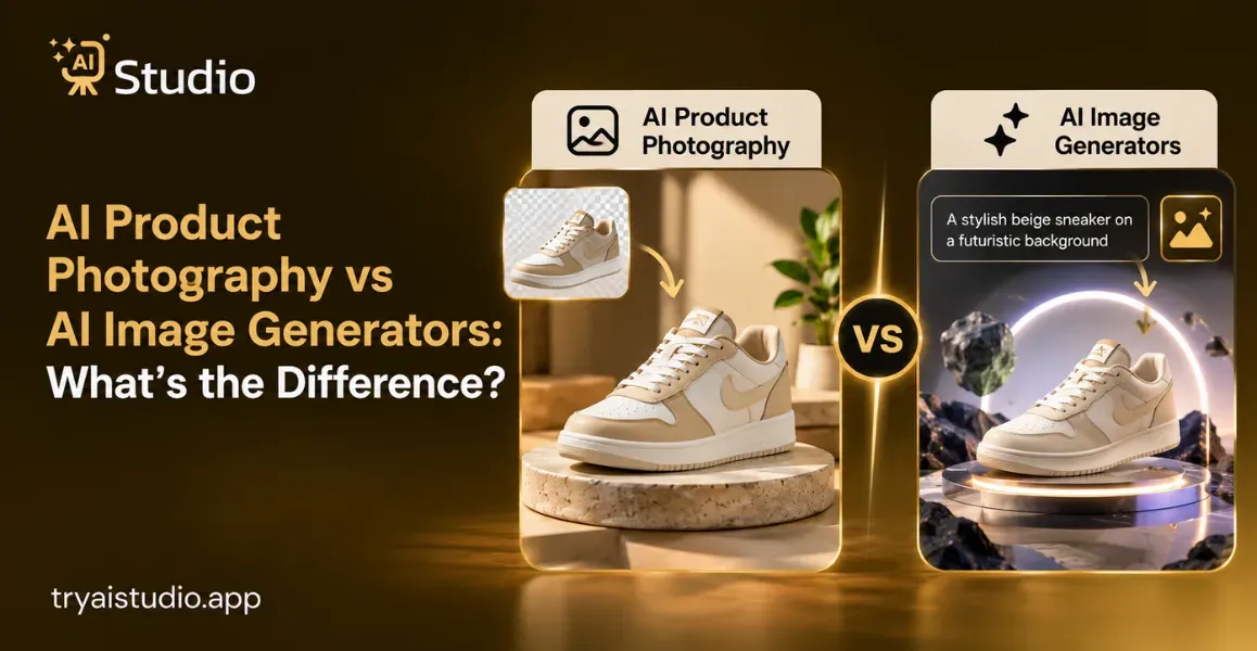 AI Product Photography vs AI Image Generators: What's the Difference?