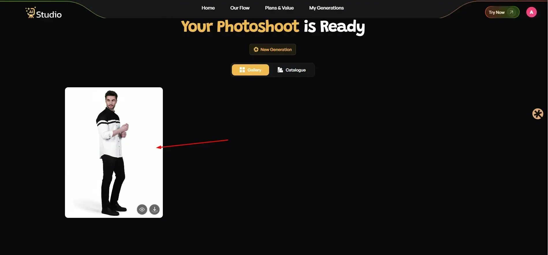 Generate Image section