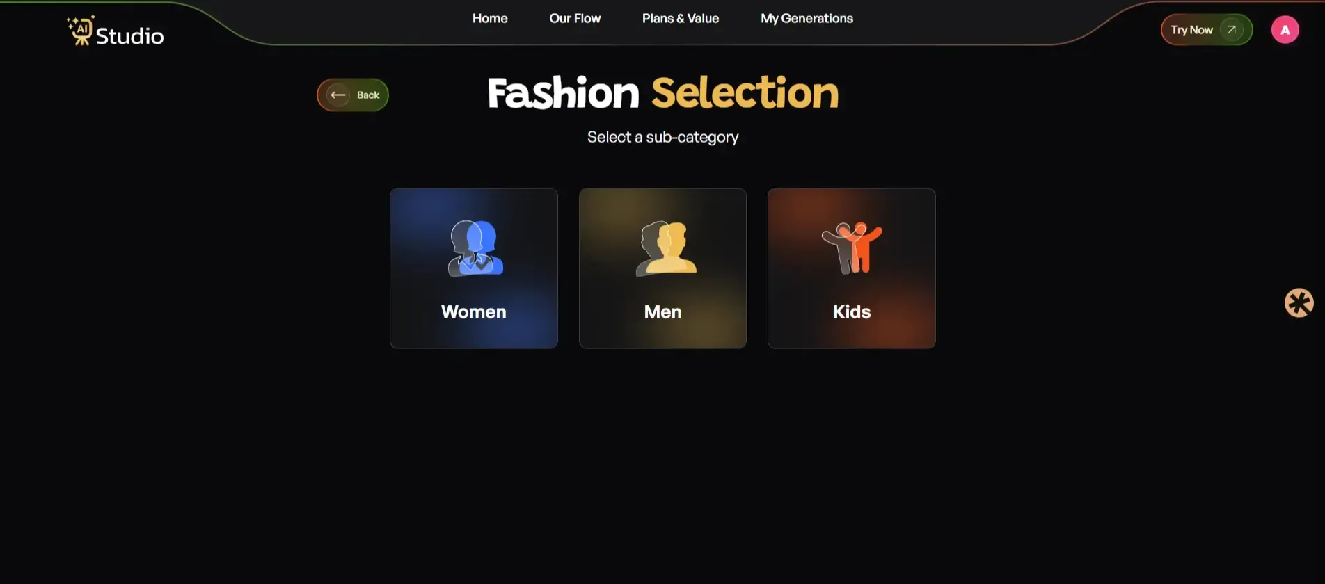 male and female or the Kids category