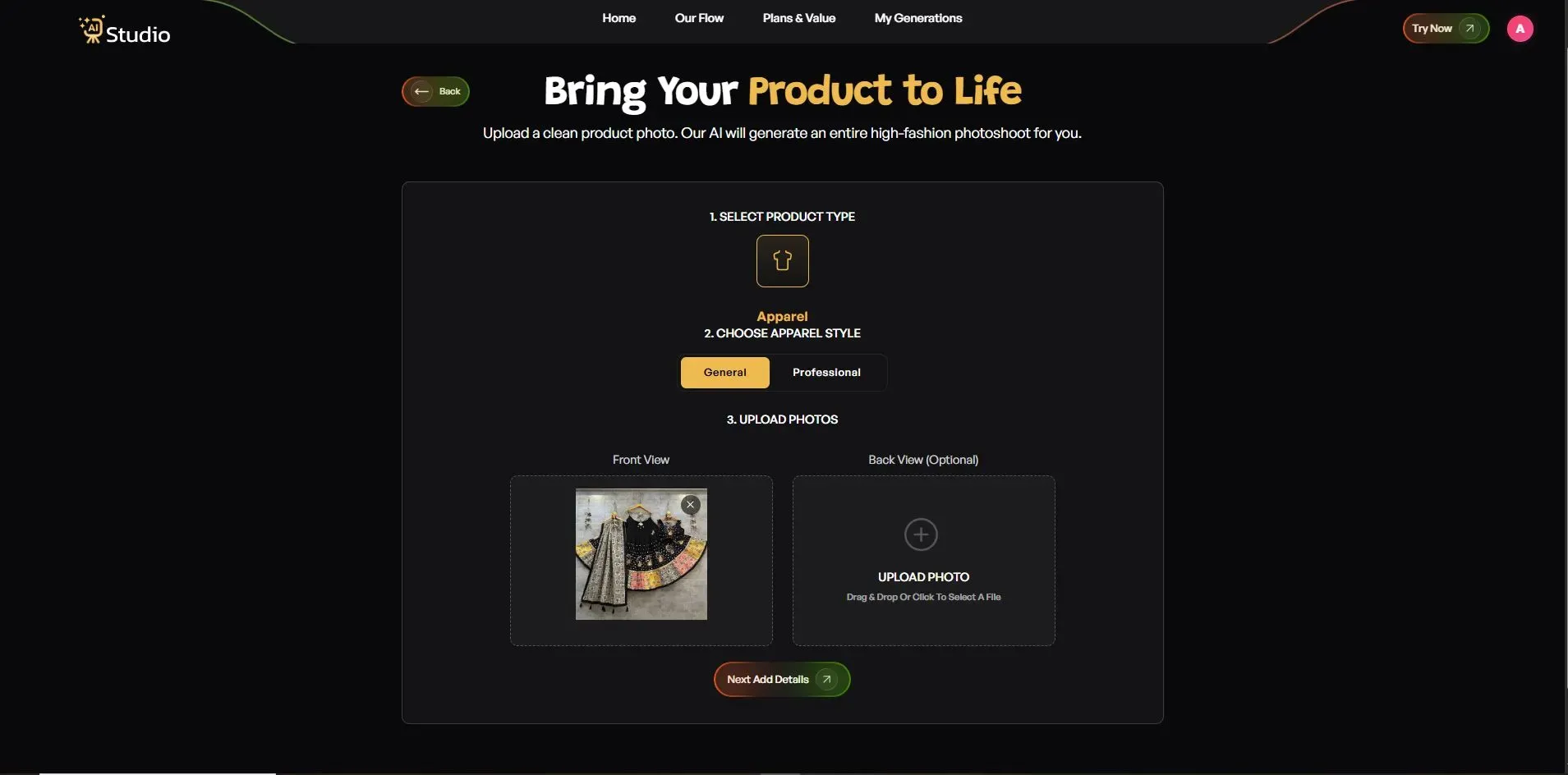 upload img of your product