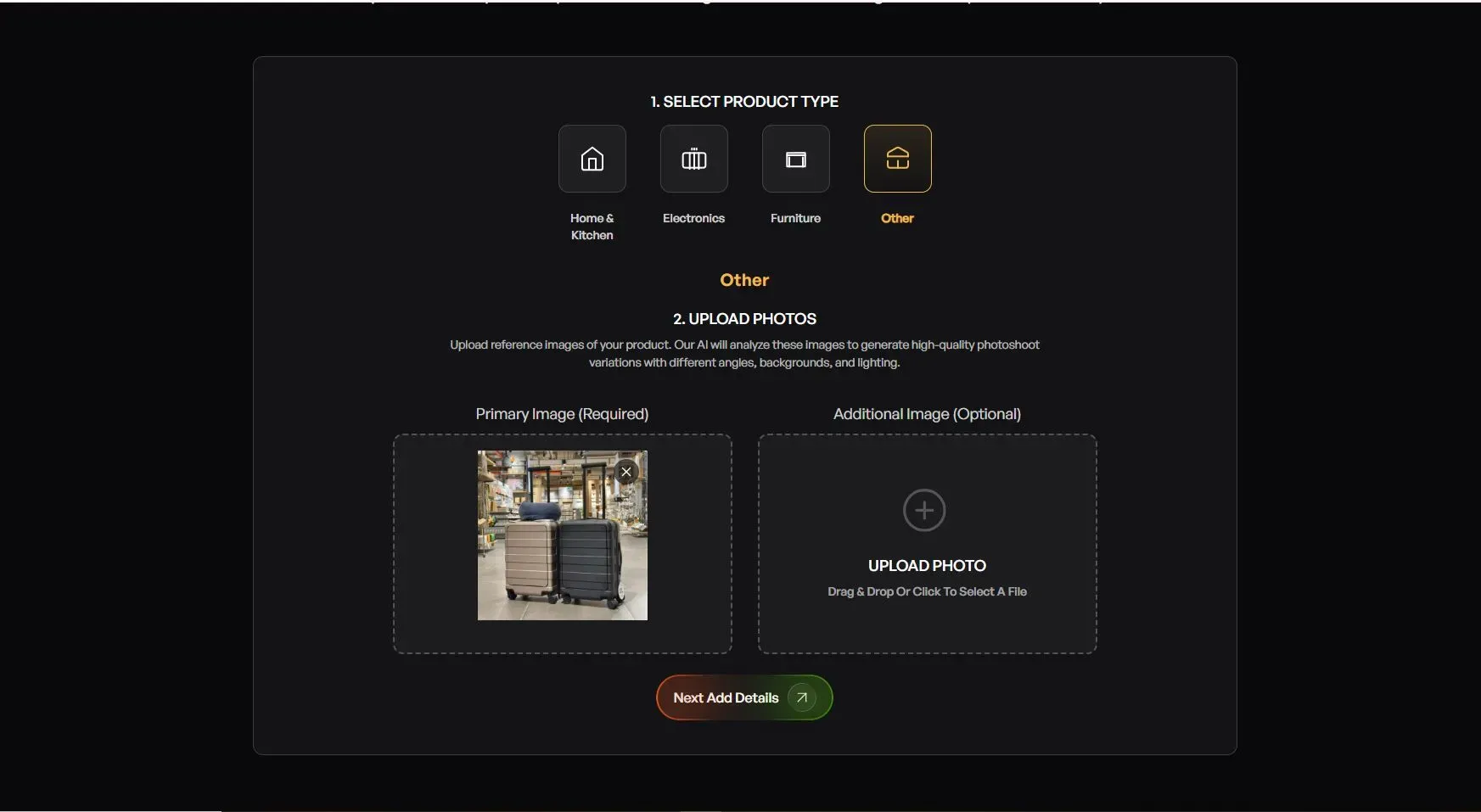 upload the img of your product